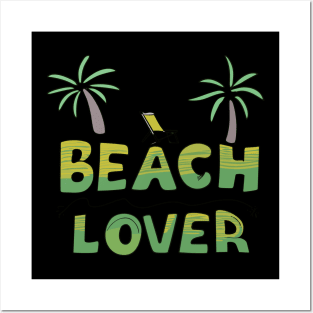 Beach Lover - Beach Theme Retro Summer Ocean Lovers Posters and Art